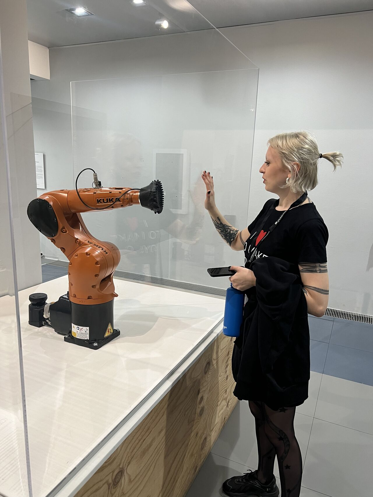 KUKA robotic arm being demonstrated