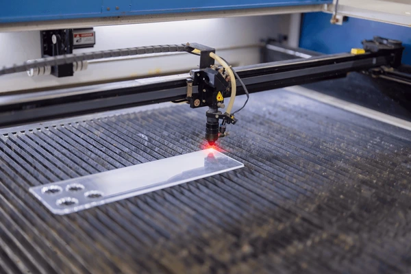 Laser cutter at work